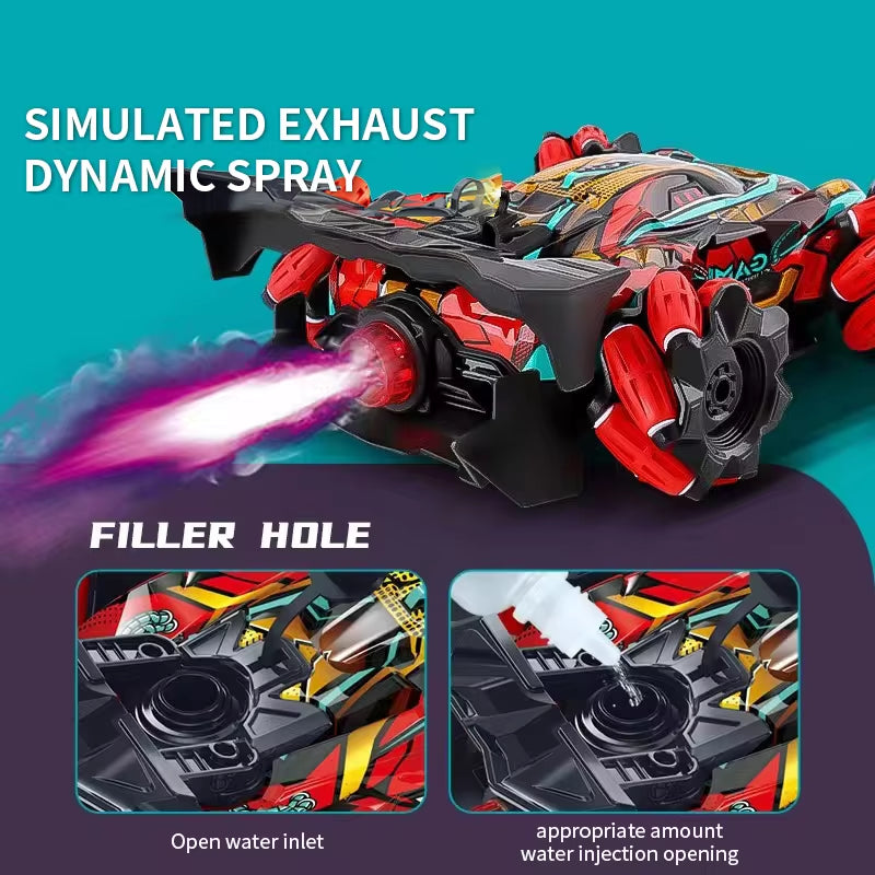 F2 RC Drift Car with Music Led Lights 2.4G Glove Gesture Radio Remote Control Spray Stunt Cars 4WD Electric Children Toys