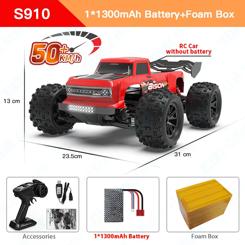 1:16 70KM/H or 50KM/H 4WD RC Car with LED Remote Control Cars High Speed Drift Monster Truck for Kids Vs Wltoys 144001 Toys