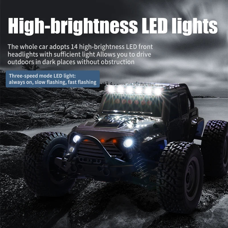 1:16 70KM/H or 50KM/H 4WD RC Car with LED Remote Control Cars High Speed Drift Monster Truck for Kids Vs Wltoys 144001 Toys