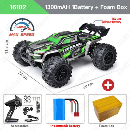 1:16 70KM/H or 50KM/H 4WD RC Car with LED Remote Control Cars High Speed Drift Monster Truck for Kids Vs Wltoys 144001 Toys