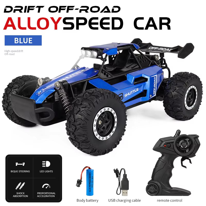 New 1:16/1:20 2.4G Model RC Car with LED Light 2WD Off-Road Remote Control Climbing Vehicle Outdoor Cars Toys Gifts for Kids