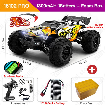 1:16 70KM/H or 50KM/H 4WD RC Car with LED Remote Control Cars High Speed Drift Monster Truck for Kids Vs Wltoys 144001 Toys