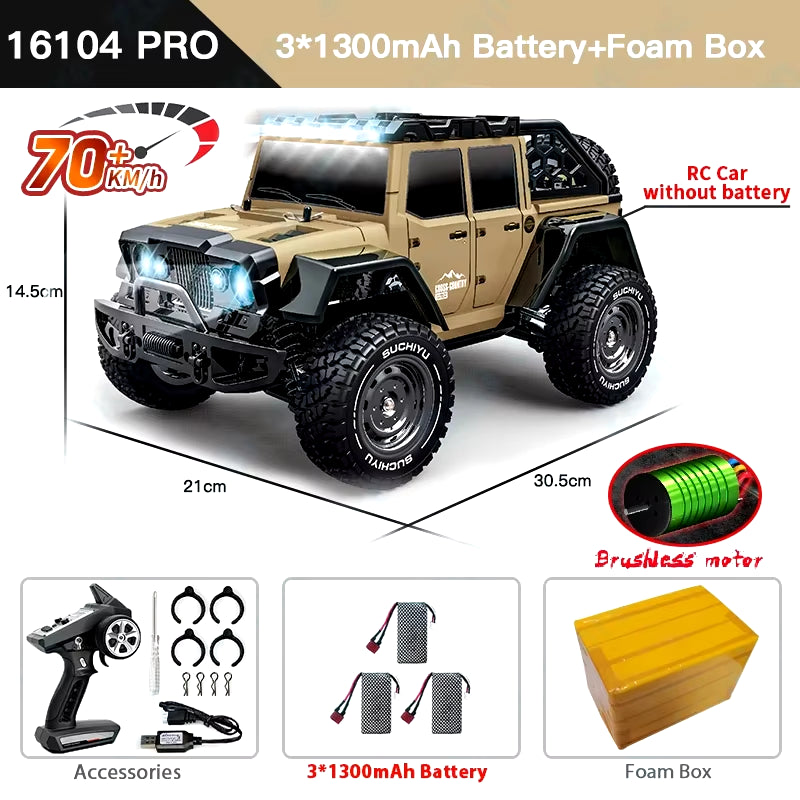 1:16 70KM/H or 50KM/H 4WD RC Car with LED Remote Control Cars High Speed Drift Monster Truck for Kids Vs Wltoys 144001 Toys
