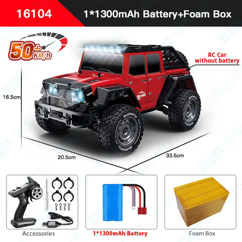 1:16 70KM/H or 50KM/H 4WD RC Car with LED Remote Control Cars High Speed Drift Monster Truck for Kids Vs Wltoys 144001 Toys