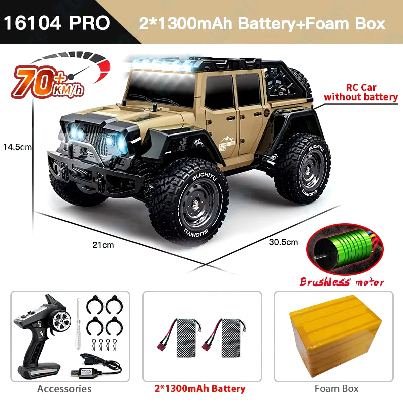 1:16 70KM/H or 50KM/H 4WD RC Car with LED Remote Control Cars High Speed Drift Monster Truck for Kids Vs Wltoys 144001 Toys