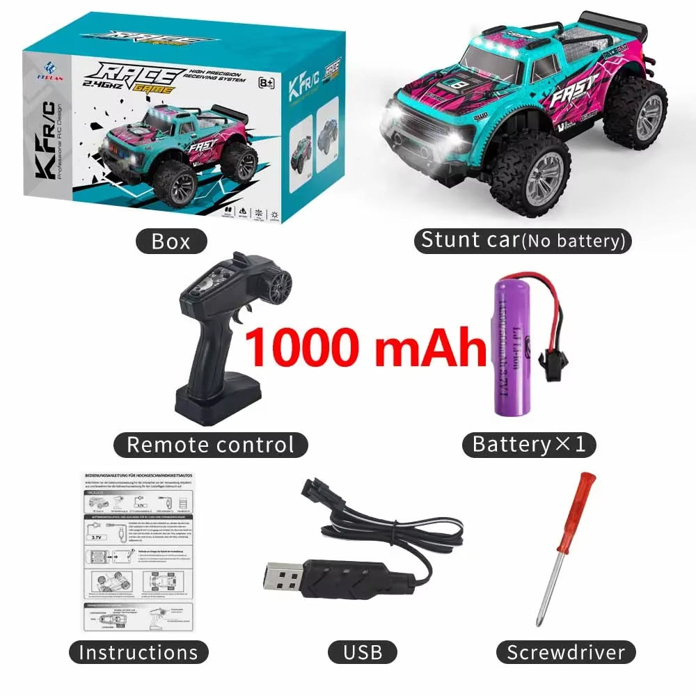 New 1:16/1:20 2.4G Model RC Car with LED Light 2WD Off-Road Remote Control Climbing Vehicle Outdoor Cars Toys Gifts for Kids