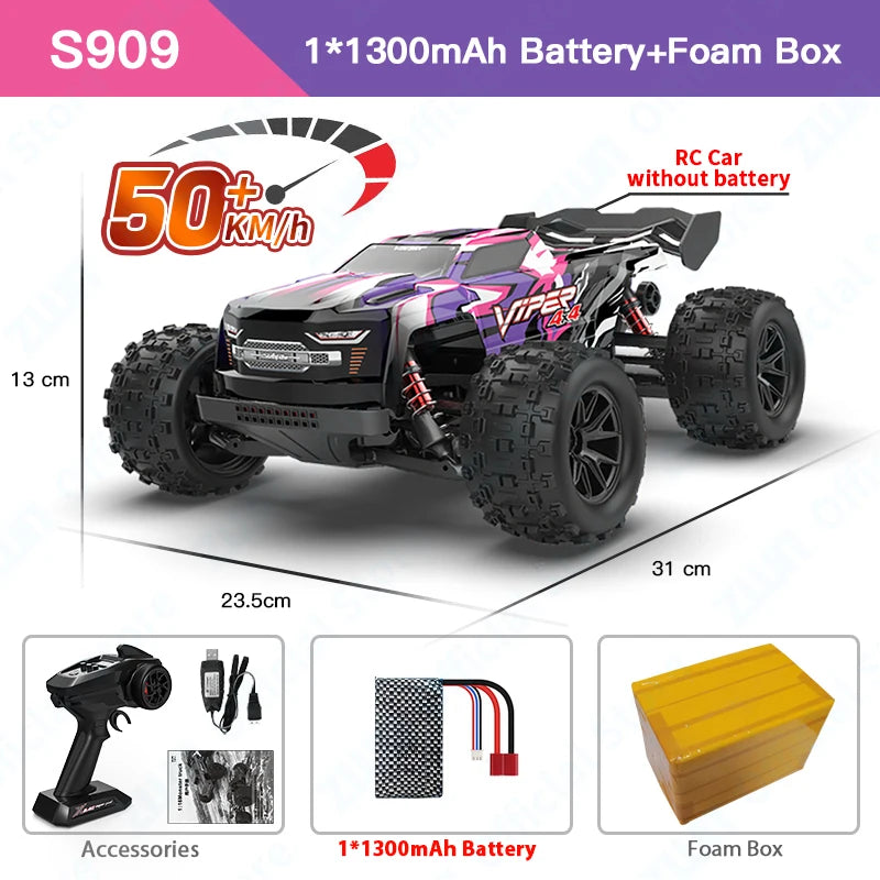 1:16 70KM/H or 50KM/H 4WD RC Car with LED Remote Control Cars High Speed Drift Monster Truck for Kids Vs Wltoys 144001 Toys