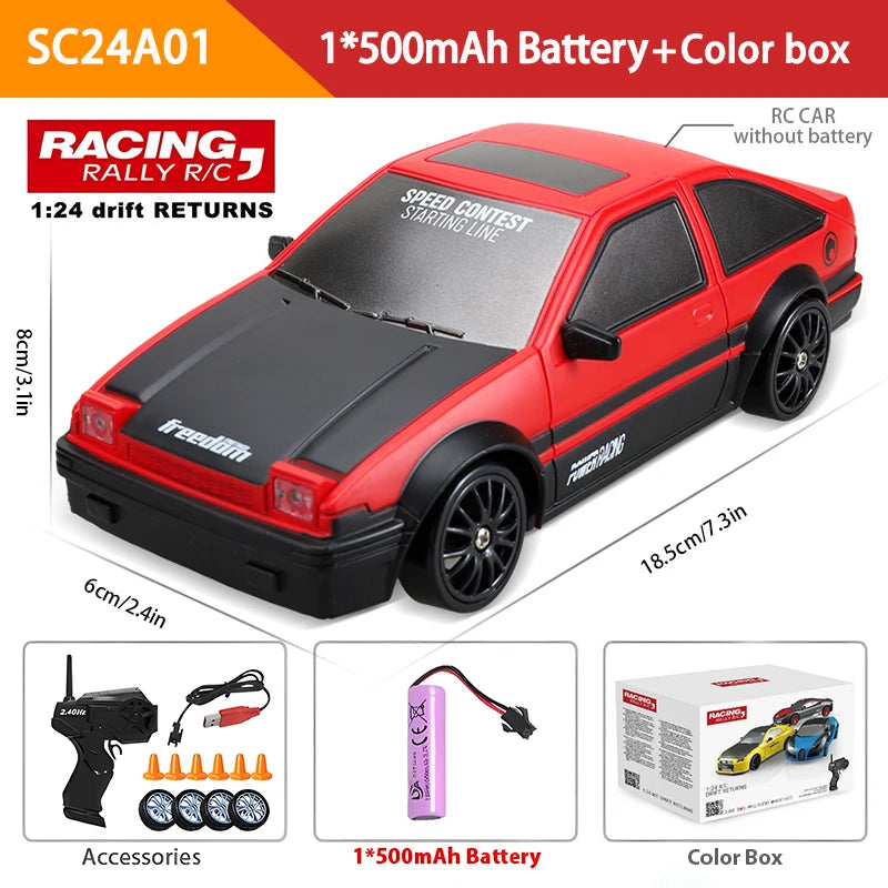 2.4G High Speed Drift Rc Car 4WD Toy Remote Control AE86 Model GTR Vehicle Car RC Racing Cars Toy for Children Christmas Gifts