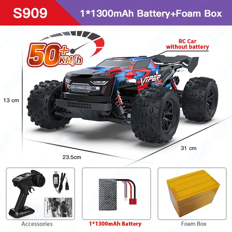 1:16 70KM/H or 50KM/H 4WD RC Car with LED Remote Control Cars High Speed Drift Monster Truck for Kids Vs Wltoys 144001 Toys
