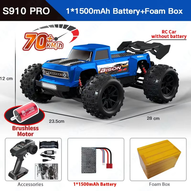 1:16 70KM/H or 50KM/H 4WD RC Car with LED Remote Control Cars High Speed Drift Monster Truck for Kids Vs Wltoys 144001 Toys